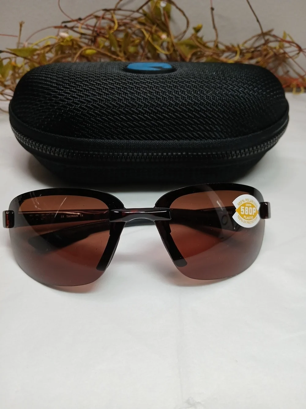 Costa Rimless Sunglasses in Brown with Brown Lenses